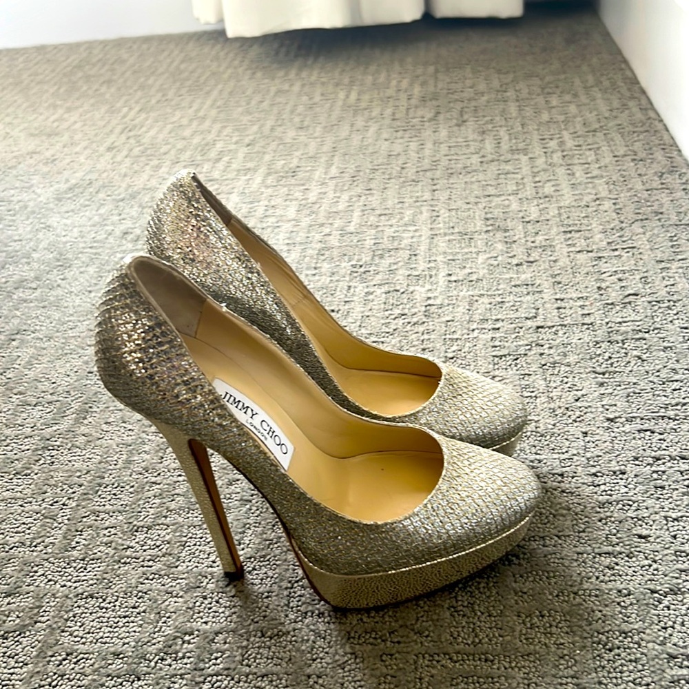 Eros Jimmy Choos- like new. 1/2 size too small for me